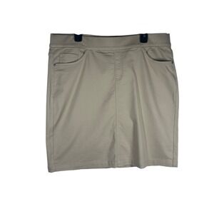 Liz‎ Claiborne Comfort Stretch Pull On Skirt Women's Size 18 Beige Casual NEW